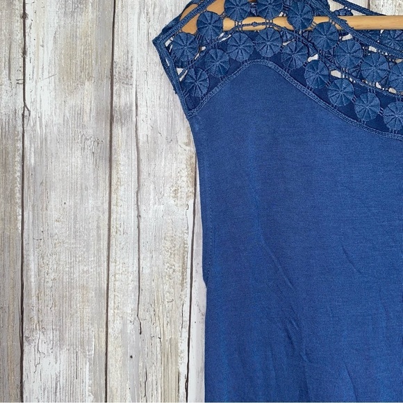 Loft Blue Sleeveless Open Neck Tunic - Picture 2 of 4